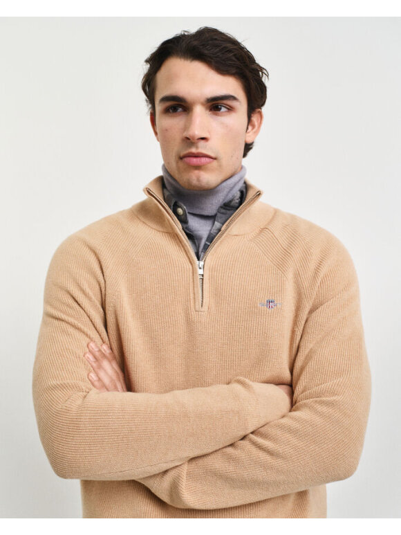 Gant - Gant COTTON WOOL RIB HALF ZIP