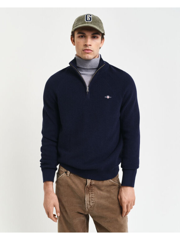 Gant - Gant COTTON WOOL RIB HALF ZIP