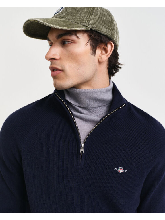 Gant - Gant COTTON WOOL RIB HALF ZIP